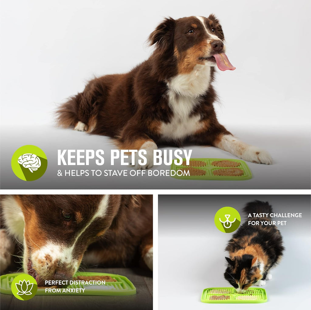 IQ Treat Lick Mat for Dogs, Dog Slow Feeder & Cat Lick Mats | Great Alternative to Slow Feeder Dog Bowls & Cat Slow Feeders | Perfect Dog Licking Mat, Cat Puzzle Feeder & Dog Enrichment Toys